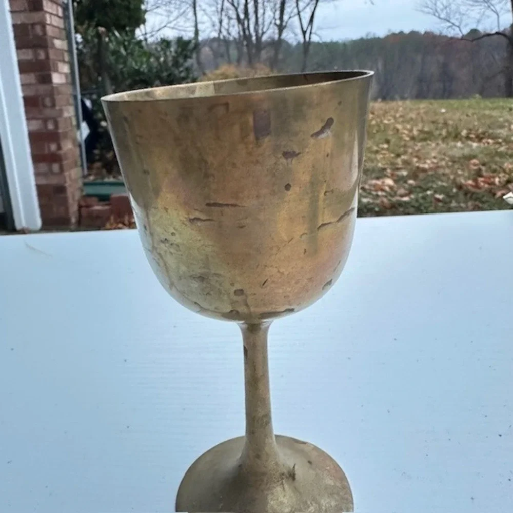 Vintage Interpur Brass Goblet‎ Chalice Shabby Chic Rustic Decor